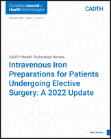 Cover of Intravenous Iron Preparations for Patients Undergoing Elective Surgery: A 2022 Update