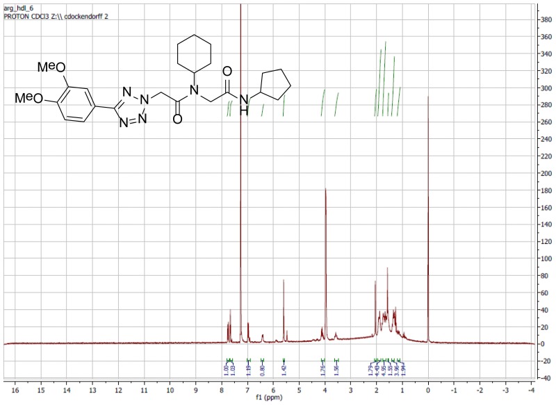 1H NMR Spectrum (300 MHz, CDCl3) of Analog CID 53347942.