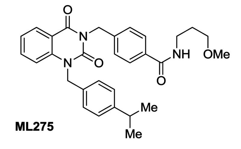 Figure 1. Structure of probe ML275 and its associated data.