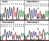 DNA sequence electropherograms of the NOD2 gene.