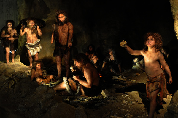 Figure 3. Reconstruction of a Neandertal group.