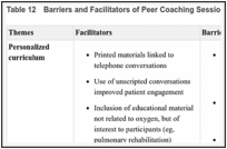 Table 12. Barriers and Facilitators of Peer Coaching Sessions.