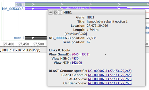 RefSeq gene bar