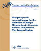Cover of Allergen-Specific Immunotherapy for the Treatment of Allergic Rhinoconjunctivitis and/or Asthma: Comparative Effectiveness Review