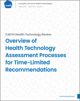 Cover of Overview of Health Technology Assessment Processes for Time-Limited Recommendations
