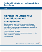 Cover of Non-pharmacological strategies to prevent adrenal crisis during periods of intercurrent illness and periods of physiological stress