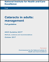 Cover of Cataracts in adults: management