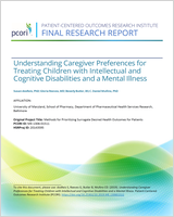 Cover of Understanding Caregiver Preferences for Treating Children with Intellectual and Cognitive Disabilities and a Mental Illness