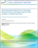 Cover of Developing Standards for Improving Measurement and Reporting of Data Quality in Health Research