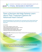 Cover of Does a Decision Aid Help Patients Learn about Their Treatment Options for Advanced Heart Failure?