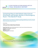 Cover of Comparing Ways to Ask Patients about Sexual Orientation and Gender Identity in the Emergency Room—The EQUALITY Study