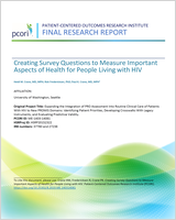 Cover of Creating Survey Questions to Measure Important Aspects of Health for People Living with HIV