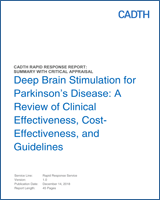 Cover of Deep Brain Stimulation for Parkinson’s Disease: A Review of Clinical Effectiveness, Cost-Effectiveness, and Guidelines
