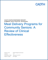 Cover of Meal Delivery Programs for Community Seniors: A Review of Clinical Effectiveness