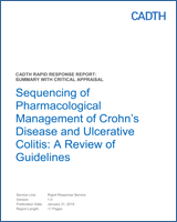 Cover of Sequencing of Pharmacological Management of Crohn’s Disease and Ulcerative Colitis: A Review of Guidelines