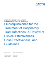 Cover of Fluoroquinolones for the Treatment of Respiratory Tract Infections: A Review of Clinical Effectiveness, Cost-Effectiveness, and Guidelines