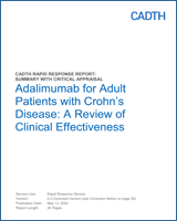 Cover of Adalimumab for Adult Patients with Crohn’s Disease: A Review of Clinical Effectiveness