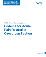 Cover of Codeine for Acute Pain Related to Caesarean Section