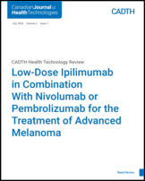 Cover of Low-Dose Ipilimumab in Combination With Nivolumab or Pembrolizumab for the Treatment of Advanced Melanoma