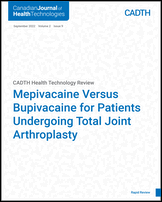 Cover of Mepivacaine Versus Bupivacaine for Patients Undergoing Total Joint Arthroplasty