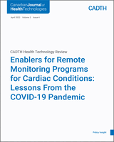 Cover of Enablers for Remote Monitoring Programs for Cardiac Conditions: Lessons From the COVID-19 Pandemic