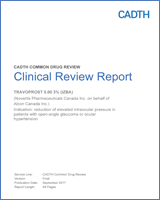 Cover of Clinical Review Report: Travoprost 0.003% (Izba)