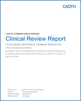 Cover of Clinical Review Report: Fluticasone Propionate (Aermony Respiclick)