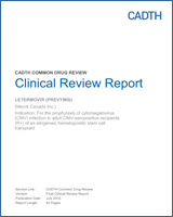 Cover of Clinical Review Report: Letermovir (Prevymis)