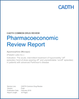 Cover of Pharmacoeconomic Review Report: Apomorphine (Movapo)