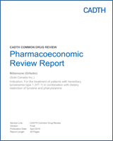 Cover of Pharmacoeconomic Review Report: Nitisinone (Orfadin)