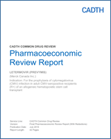 Cover of Pharmacoeconomic Review Report: Letermovir (Prevymis)