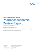 Cover of Pharmacoeconomic Review Report: Lanadelumab (Takhzyro)