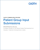 Cover of Patient Group Input Submissions: Brexpiprazole (Rexulti)