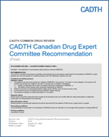 Cover of CADTH Canadian Drug Expert Committee Recommendation: Eculizumab (Soliris – Alexion Pharma Canada Corp.)