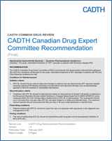 Cover of CADTH Canadian Drug Expert Committee Recommendation: Apomorphine hydrochloride (Kynmobi — Sunovion Pharmaceuticals Canada Inc.)