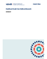 Cover of Health and Social Care Delivery Research